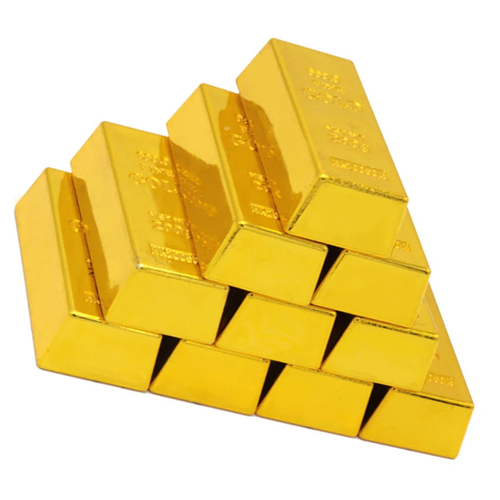 

Gold Bar Bricks Pirate Brick Bars Simulation Fake Toy Bullion Partysimulated Door Decor Supplies Prop Treasure Stopper