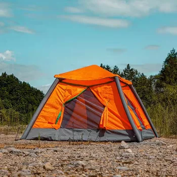 Inflatable Tent Automatic Waterproof 2 3 4 People Camping Air Tent Folding Cube Fishing Winter Summer Tourism Awning Green Roof 1