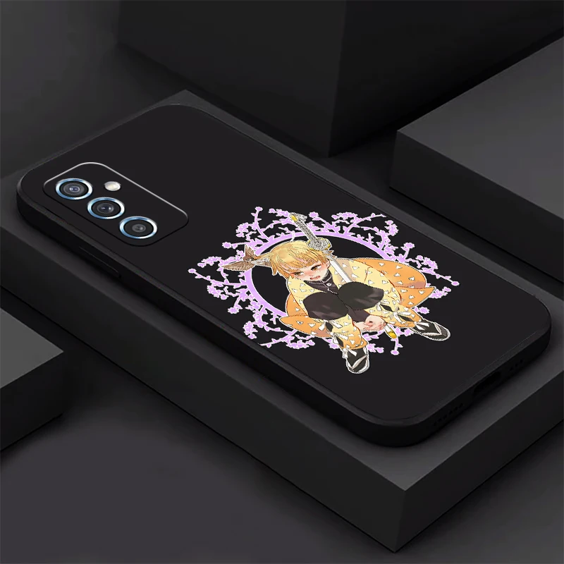 

Pokemon Pikachu Demon Slayer Cute For Samsung A52 A72 4G 5G Phone Case Liquid Silicon Carcasa Back Black Soft Funda