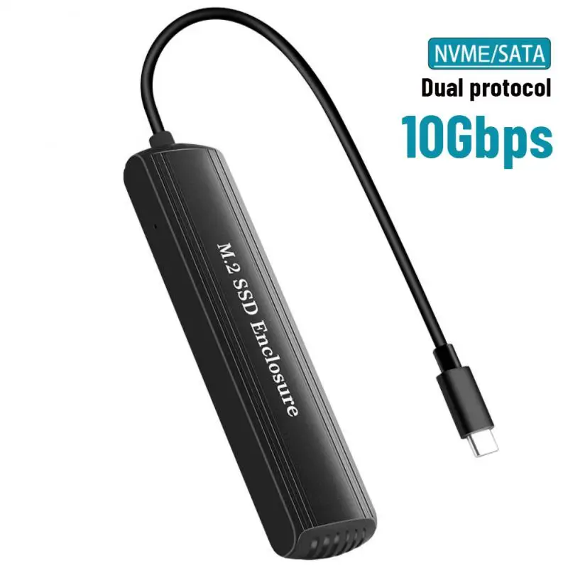 

M.2 NVMe SATA SSD Enclosure Dual Portocol NVMe To USB Adapter 10Gbps USB 3.1 Gen2 USB C External Case Box Support M And B&M Key