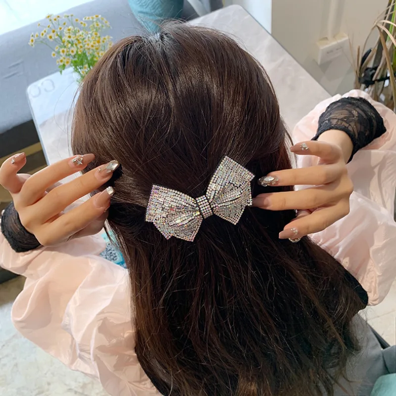 

Shiny Full Zircon Bowknot Hairpins for Women Fashion Hairgrips Hair Clips Barrettes Bridesmaid Wedding Party Headwear