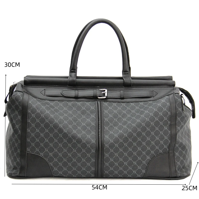 Модная клетчатая дорожная сумка мужская большая вместительная с ручками сверху