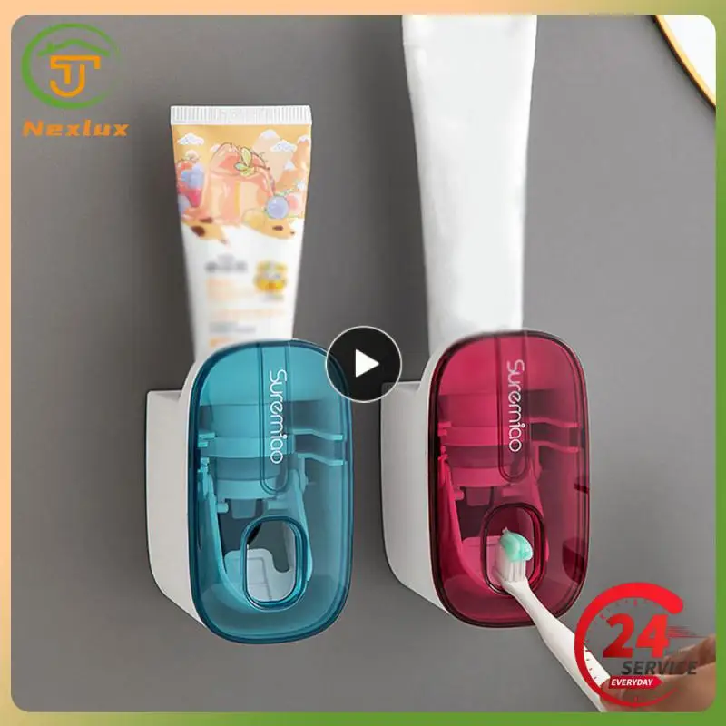 

1~10PCS Automatic Toothpaste Dispenser Bathroom Accessories Wall Mount Lazy Toothpaste Squeezer Toothbrush Holder