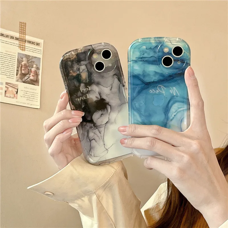 

Cartoon Oil Painting Photo Frame Halo Dye Phone Case For iphone 14 13 12 11 Pro Max X XR XSMAX 7 8 Plus SE TPU Case Cover