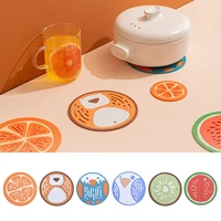 fruit shapes coaster tableware placemat coffee pads modern colorful silicone cup drinks holder mat fashion kitchen accessories