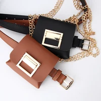 womens belt bag fashion punk style accessories gold chain shoulder bag detachable four seasons universal decorative belt bag