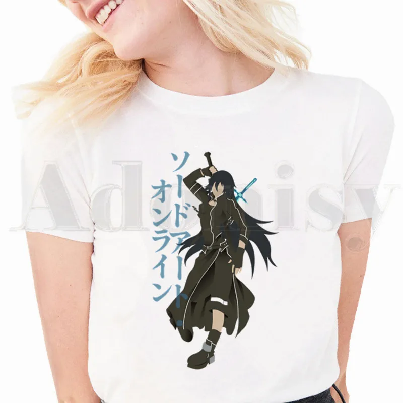 

Sword Art Online SAO Women Printing Clothing Lady Short Sleeve Casual 90s Cartoon Fashion Clothes Print Tee Top Tshirt