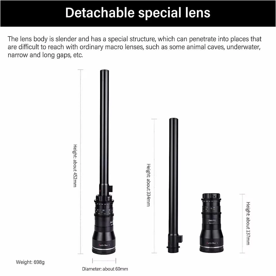 Полнокадровый зонд AstrHori 28 мм F13 для Sony E FE Nikon Z Canon EOSR Sigma L F EF PL Fuji X