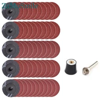 103050pcs 1 25mm sanding disc roll lock r type sandpaper abrasive disc polishing metal 60 240 grit