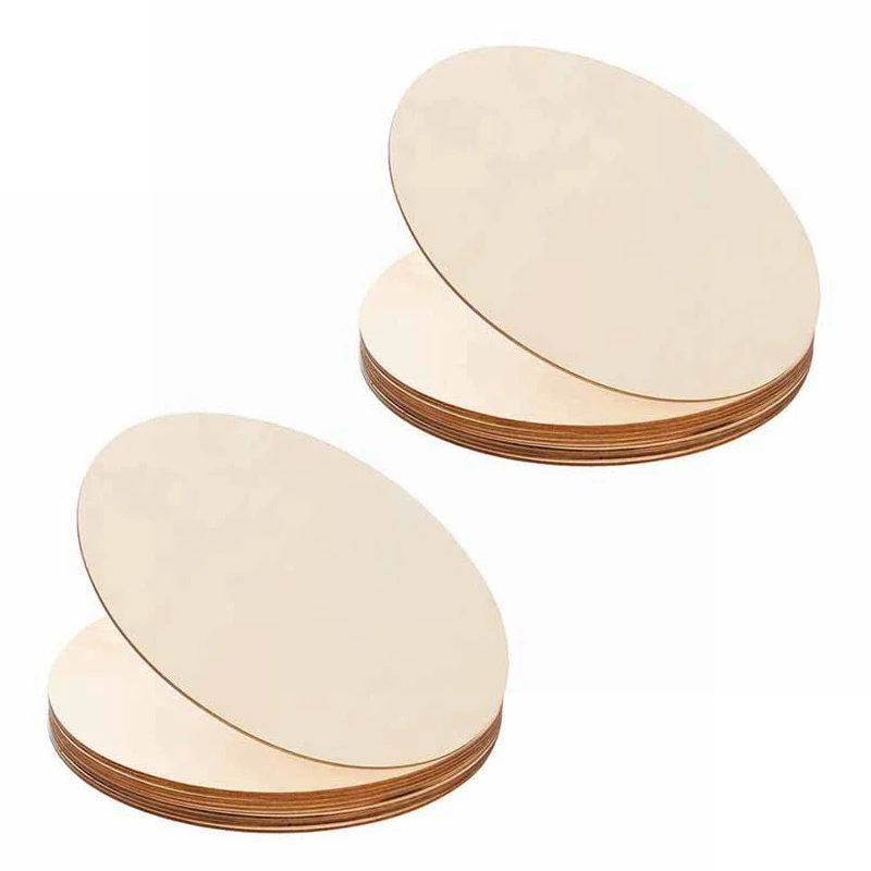

20PCS Natural Wood Pieces Slice Round Unfinished Wooden Discs For Crafts Centerpieces DIY Christmas Ornaments 4Inch