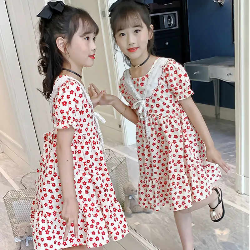 

Girls Dresses for Kids 2022 Summer New Party Clothes 2-12 Years Princess Ball Party Girl Floral Dress Korean Children's Clothing