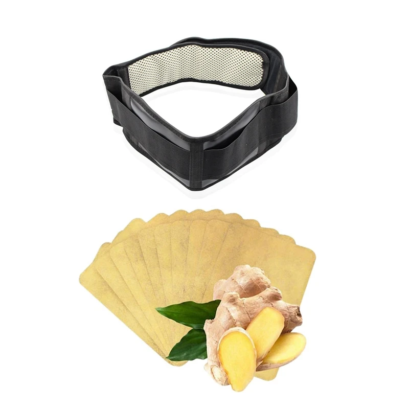 

1X Adjustable Tourmaline Self Heating Magnetic Waist Belt XL & 50Pcs Herbal Ginger Patch, Joint Paindth 26Cm/10.23 Inch