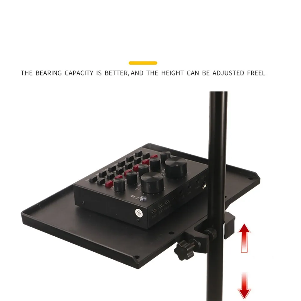 

Microphone Stand Soundcard Tray Bracket Guitar Performance Live Phone Holder Clip Adjustable Clamp For Live Tripod Bracket Parts