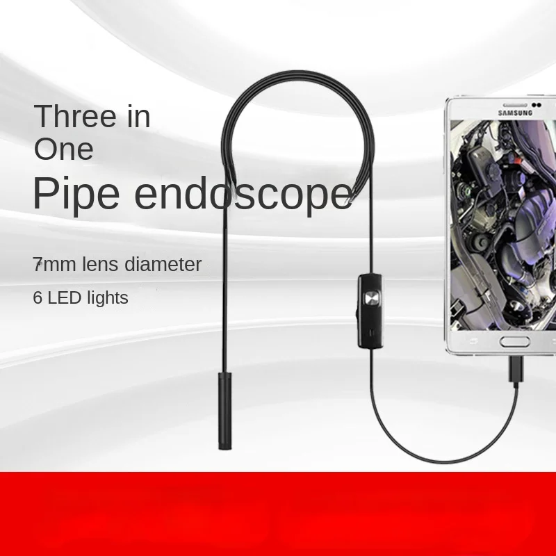 

Mini Camera Waterproof Sewer Endoscope Car Inspection LED Light Mechanical Inspection USB Endoscope For Android Phone