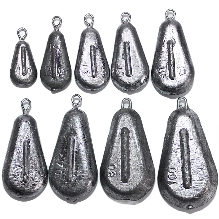 

High Quality 10g-100g Flat Heart-Shaped Fish Weight Fishing Lead Sinker Fishing Tackle Fishing Accessories