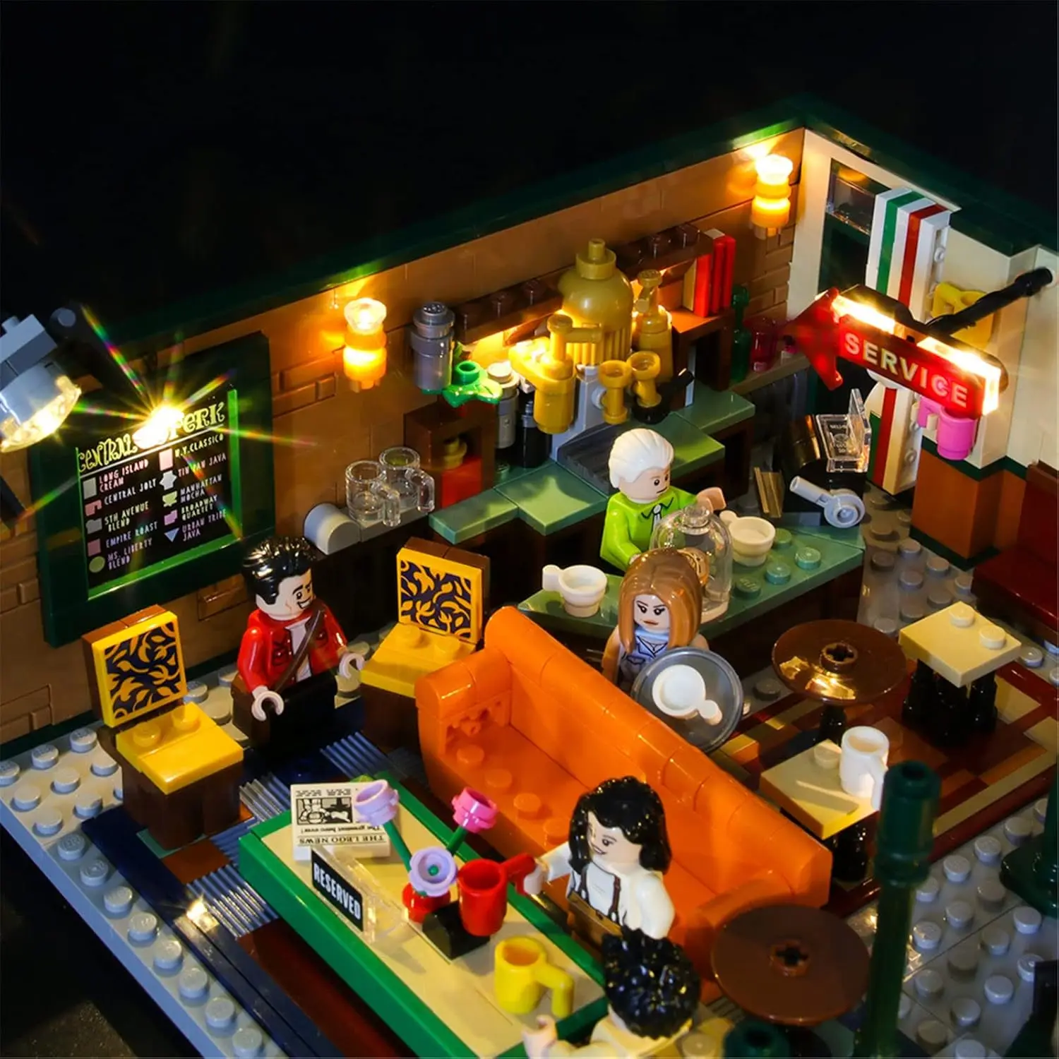 Фото Светодиодный светильник MAXCXT для Lego-21319 Ideas Friends Central Perk, декоративная лампа «сделай сам» (не включает набор строительных блоков Lego) №3