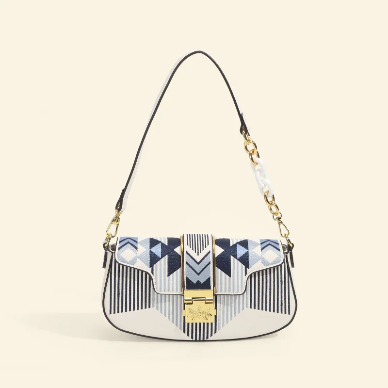 2023 Autumn New Embroidered Thread Lock Underarm Bags High Quality Women Purse And Handbags Fashion Shoulder Messenger Bags