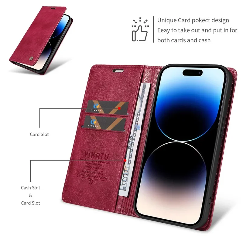 Фото Кожаный чехол-бумажник с магнитной откидной крышкой для OPPO Realme C61 C63 C65 4G C67 5G C53 C51 C55 RealmeC61, противоударный чехол-подставка для телефона №4