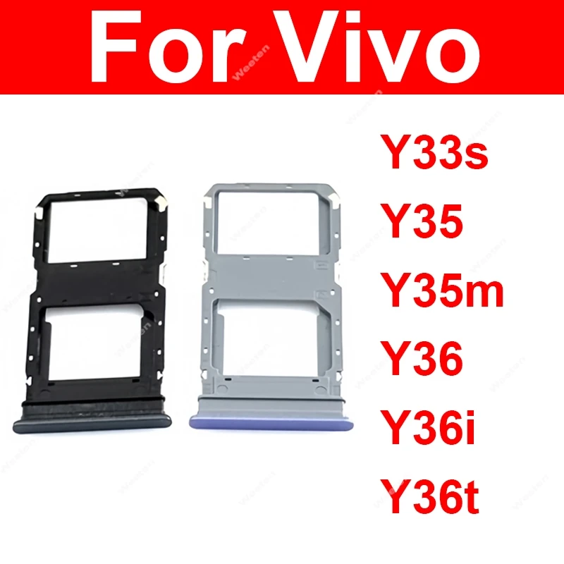 Фото Лоток для SIM-карты для Vivo Y33s Y35 Y35m Y36 Y36i Y36t 4G 5G Лоток для SIM-карты Держатель адаптера для карт Запасные части №1