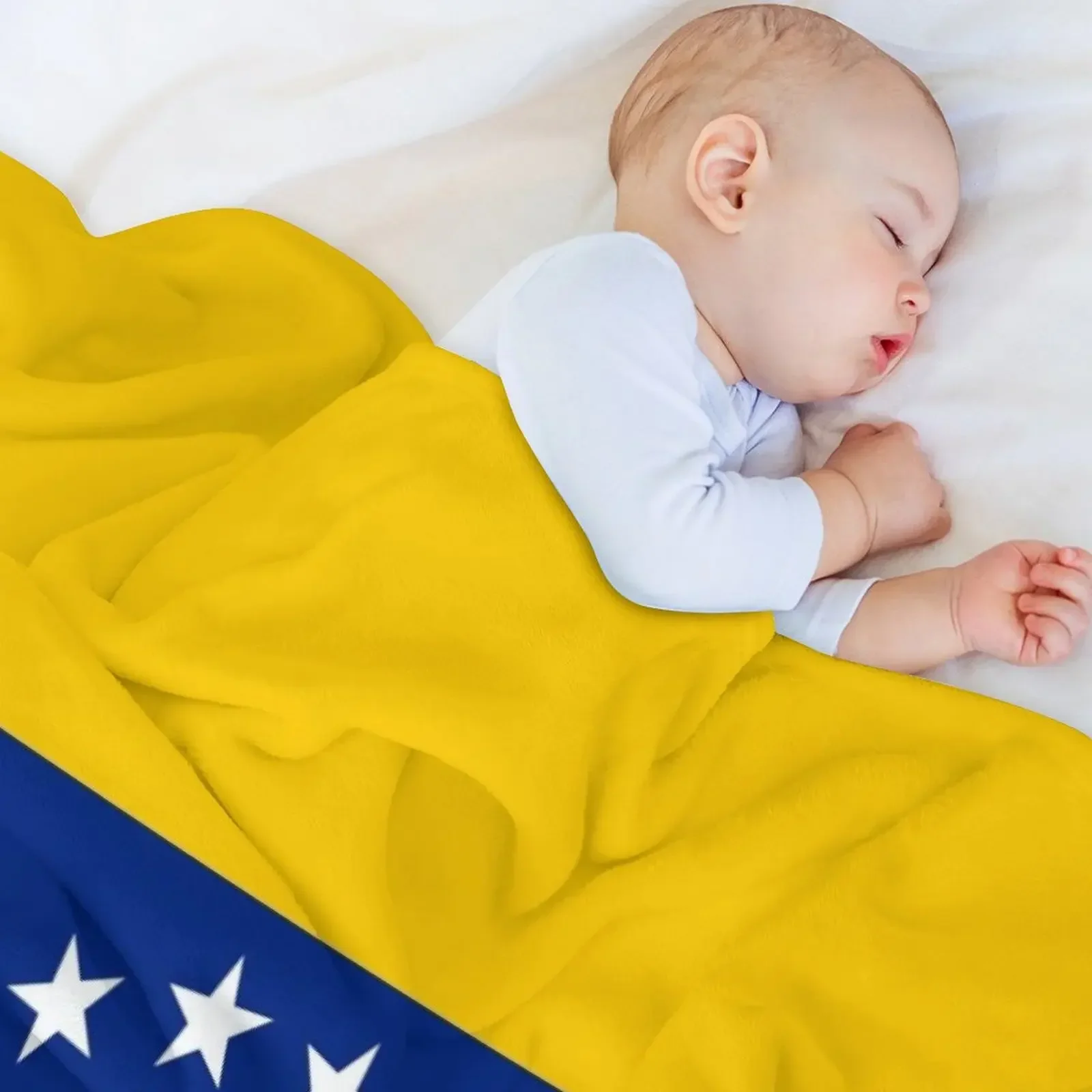 Великолепный флаг Венесуэли и его цвета оранжевый синий красный белый. Плед