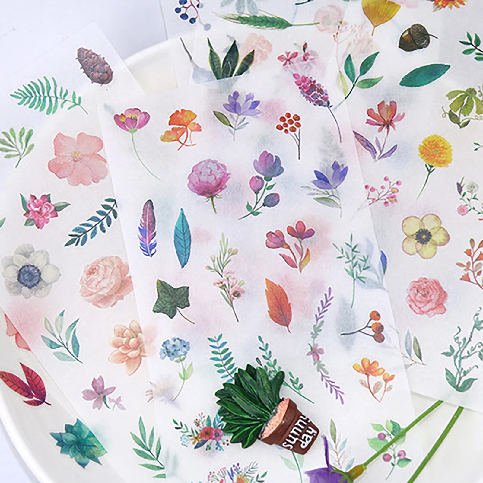 

Vintage Scrapbooking Stickers Nature Floral Stickers Flower Watercolor Stickers Flowers Decorative Stickers For Scrapbook
