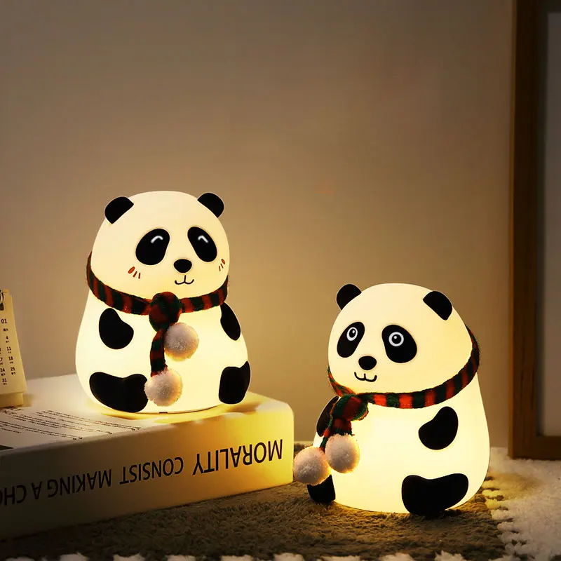 

Panda Atmosphere Panda Light Eye Protection Sensing Night Light Bedroom Decorations Usb Charging Shot Night Light Silicone Gift