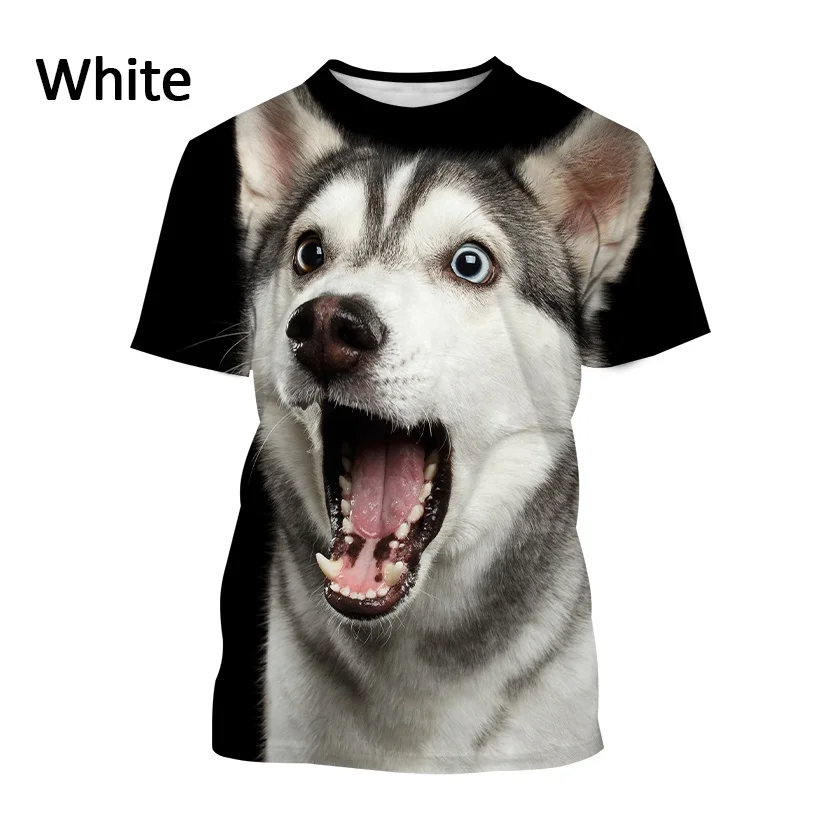 

Animal Siberian Husky 3D Printing Men's Short Sleeve T-shirt Personality Cute Dog Creative Short Sleeves Causal Fashion Clothing