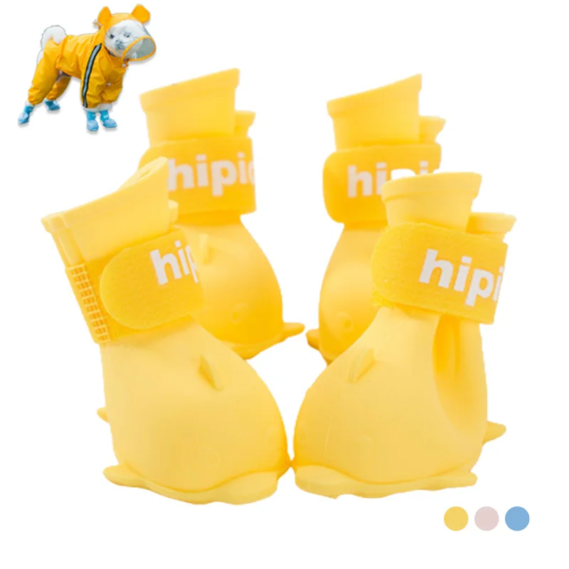 

Fashion Dog Rain Shoes Waterproof Anti Slip Durable Pet Shoes Adjustable Anti Fall off Summer Rain Outdoor Travel for Dogs
