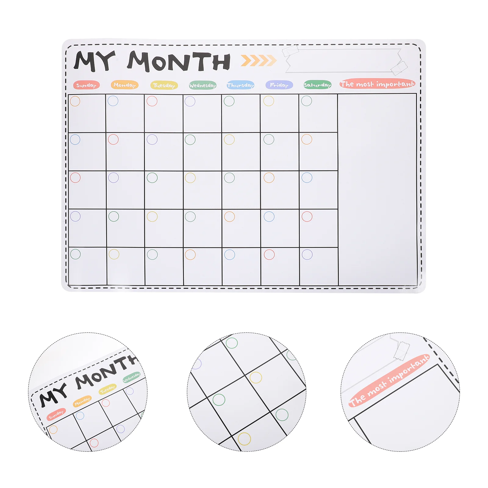 

Monthly Planner Tile Magnetic Board Message Note Fridge Schedule Whiteboard The Pet Delicate