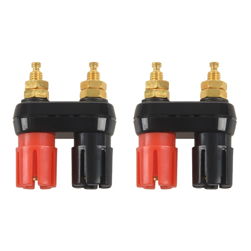 

2X Dual Female Banana Plug Terminal Binding Post For Speaker Amplifier