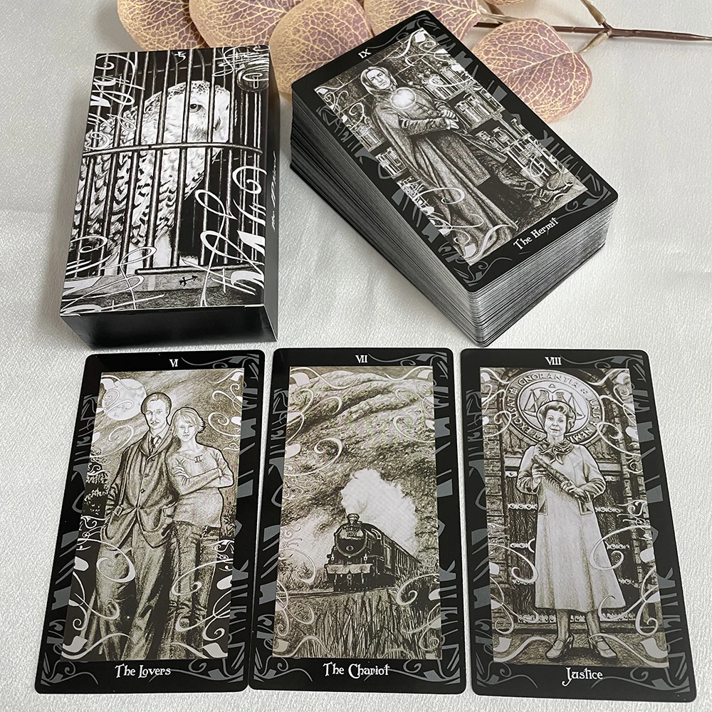 

12x7cm Unique Black Tarot Deck Fortune Telling Psychological Cards High Quality Fate