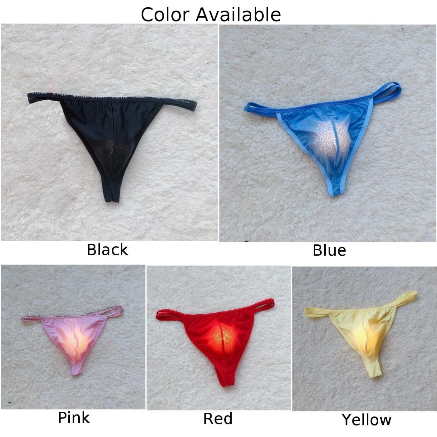 

5pcs Men Sexy Brief Ice Silk Sheer Sissy Pouch Panties G String Bikini Thong Underwear Fashion Lingerie Bottom Shorts Pant
