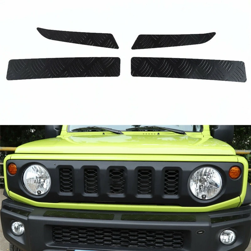 

Front Bumper Outer Guard Stainless Steel Bumpers Protection Trims Cover Panel for Suzuki Jimny 2019+ JB64 JB74, Black