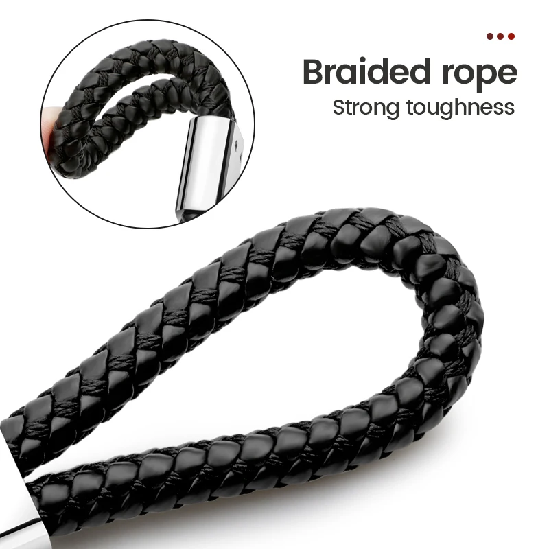 Стайлинг автомобиля 3D металлическая + кожаная плетеная веревка брелок для Mercedes