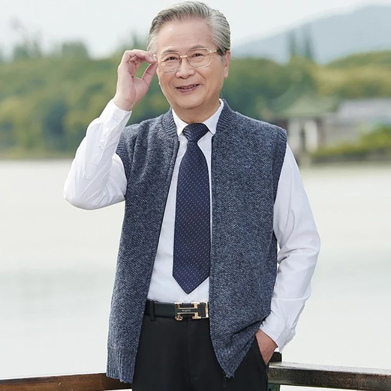 Модный однотонный Универсальный жилет на молнии с воротником-стойкой свитеры