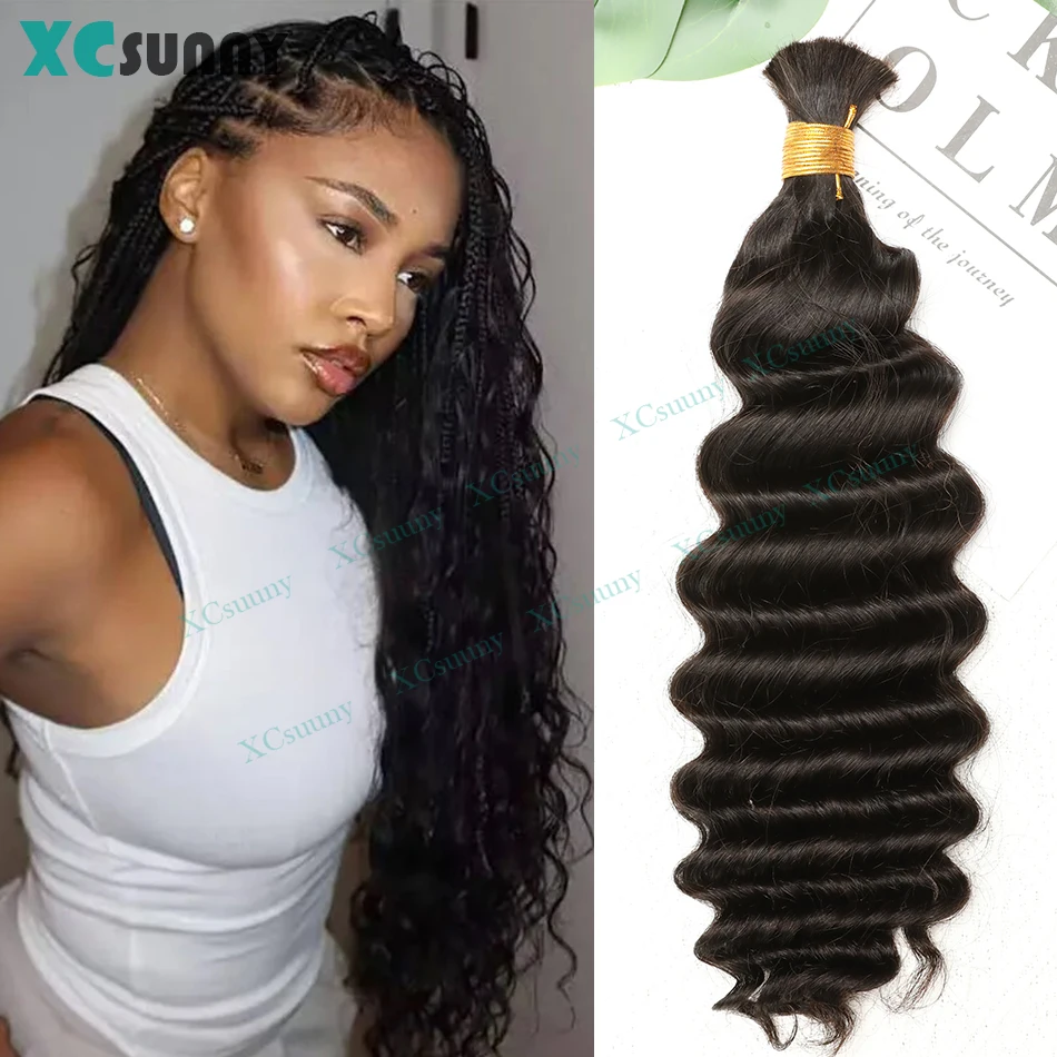 Массовые человеческие волосы для плетения глубокие волны объемные косичек в