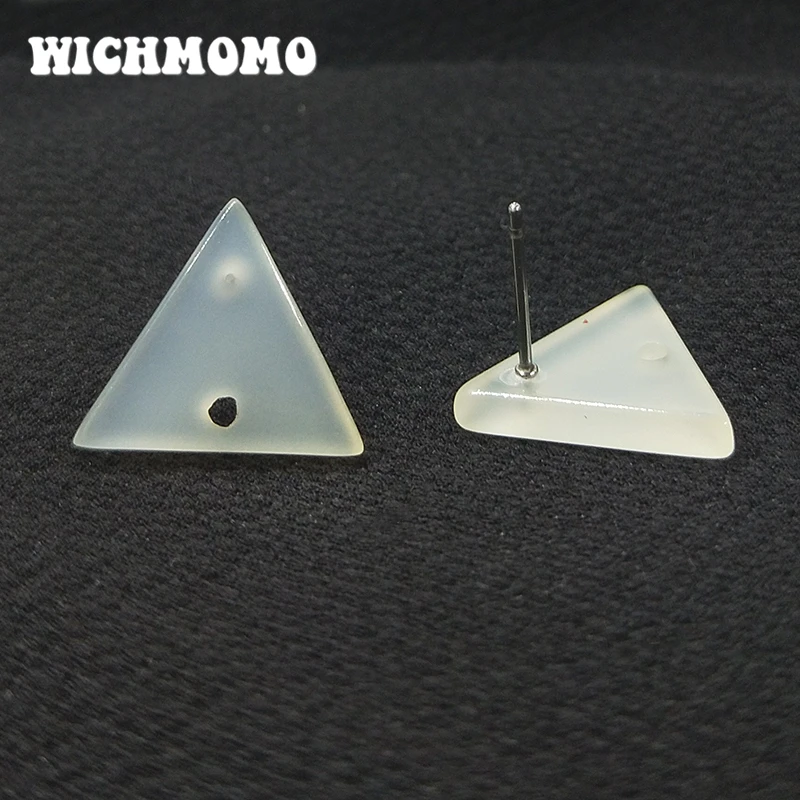 

New 14*16mm 10 Pieces High Quality Acetic Acid Resin Triangle Smooth Earring Base Connectors Linkers for DIY Earring Accessories