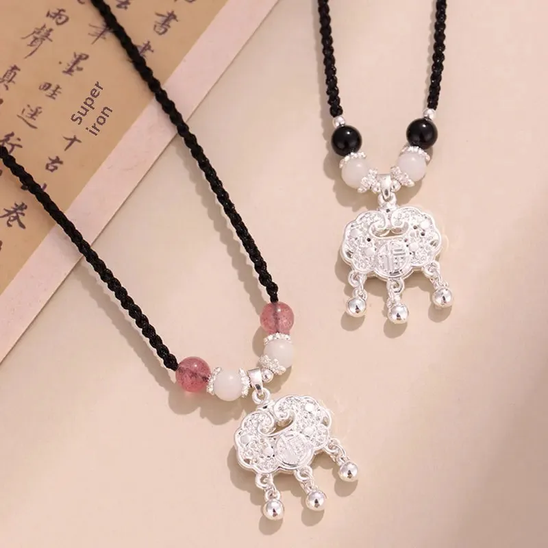 Новое высококачественное ожерелье для пар из черных агатовых бусин женское