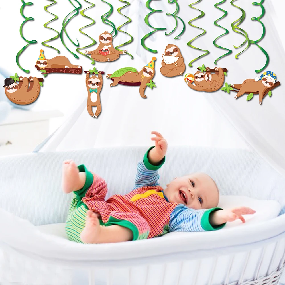 Мультяшные животные спящий Ленивец вечерние НКА в джунглях на день рождения