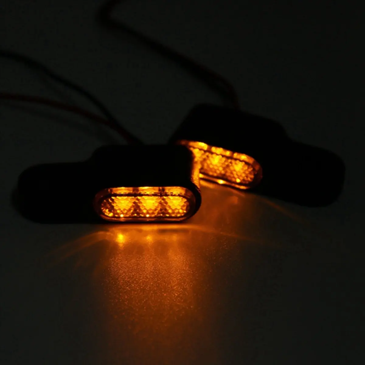 AASS-4PCS 12V Мотоциклетные светодиодные указатели поворота, сигнальная лампа на руль, янтарный сигнал, крепление на рычаг тормозасцепления, черный цвет. (art.: 3920dccb156be) - 3920dccb156be