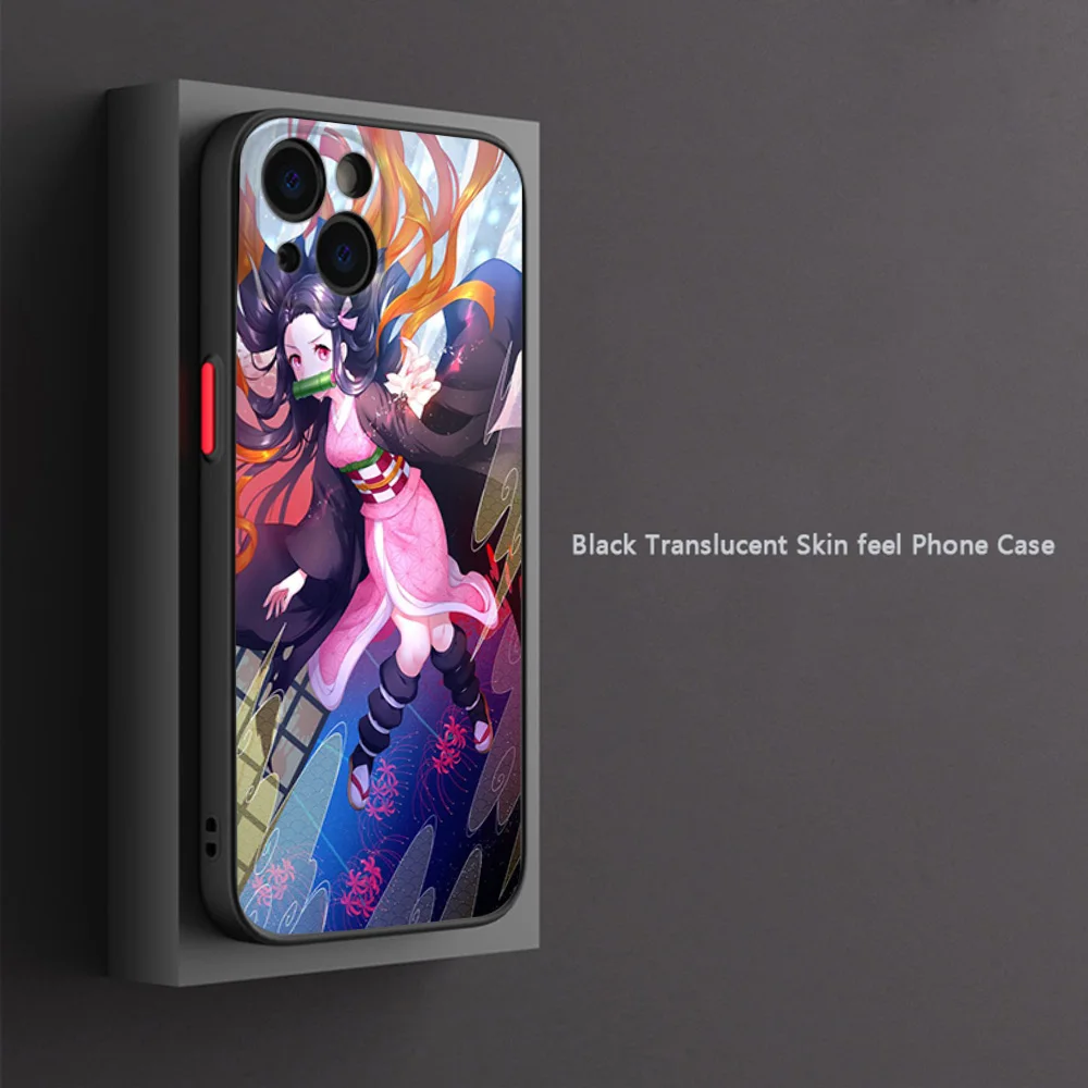 Фото Полупрозрачный чехол для телефона Skin Feel для Redmi 9A Note10 C 9t 8 7 10a 10s A1 A2 9s Xiaomi 9T 10T Demon Slayer Kimetsu No Yaiba Cover №5