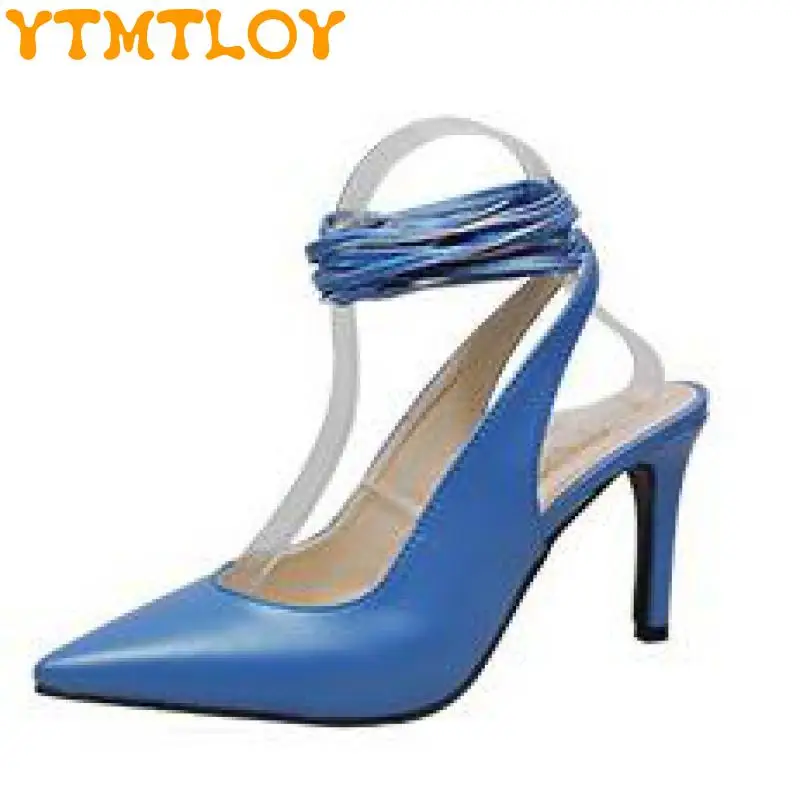 

2021 Summer New Style Hot Sale European And American Fashion Sexy Lace-up High-heeled Fairy Sandals, Large Size 35-43