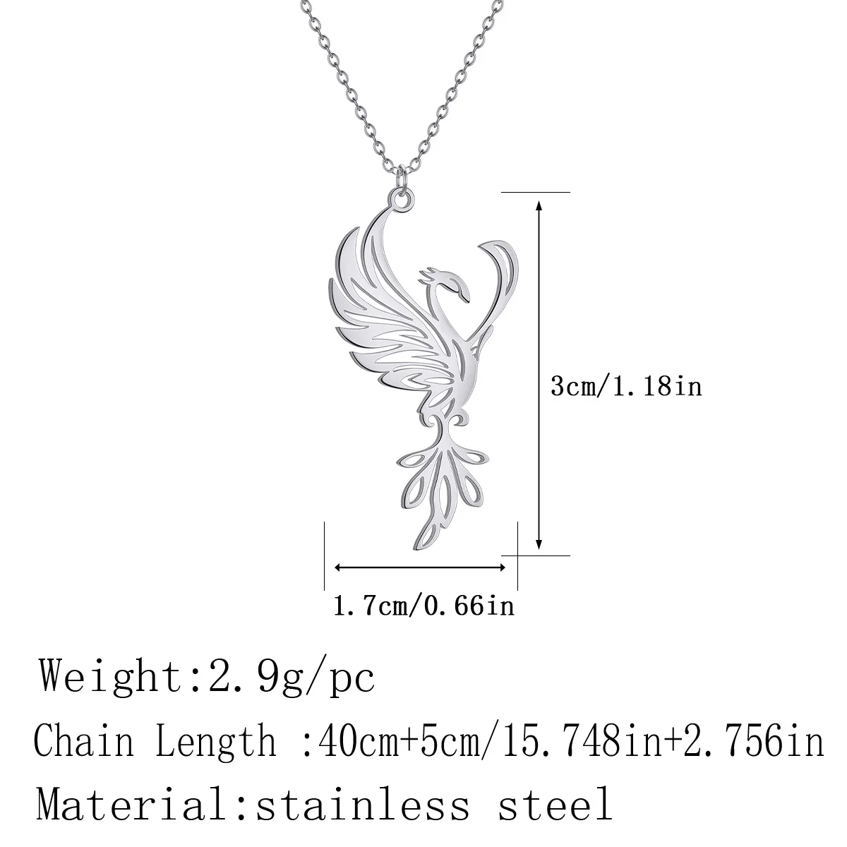 CHENGXUN ожерелье с подвеской в виде Феникса для женщин и мужчин из нержавеющей стали