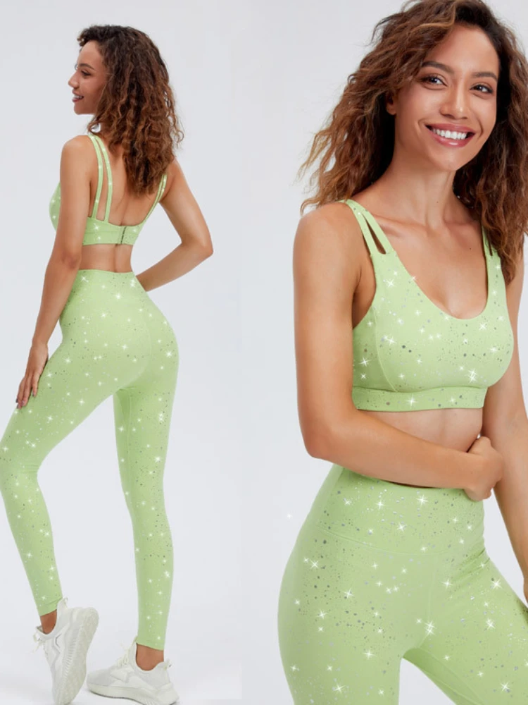 

Two Piece Sports Suit Women's Clothing Yoga Bra High Waist Leggings Tracksuit Sexy Push Up Gym Workout Outfits Summer Sportswear