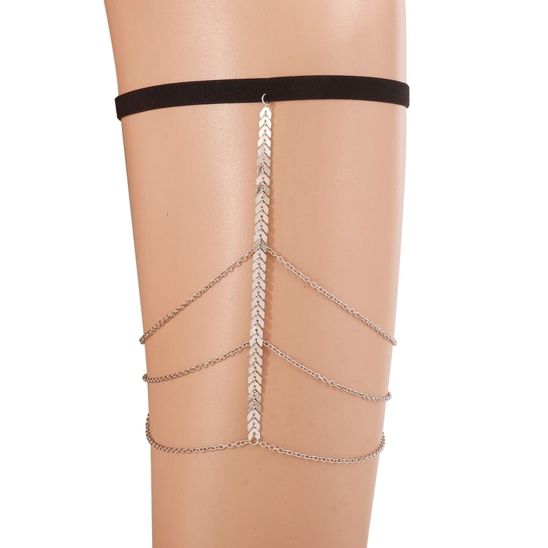 G6DF Multi Layer Tassel Thigh Chain Anti-slip Belt Chain Harness Summer Beach Nightclub Leg Accessories for Women and Girls 2 G6DF Multi Layer Tassel Thigh Chain Anti-slip Belt Chain Harness Summer Beach Nightclub Leg Accessories for Women and Girls 2