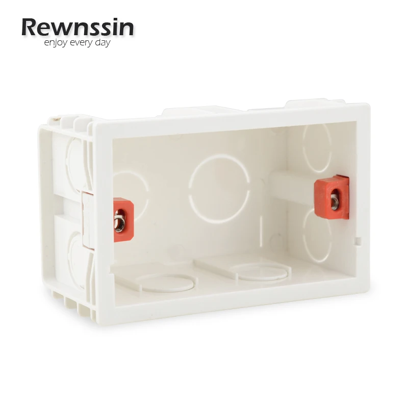 

Rewnssin Wall Internal Mounting Box Chile Italy Rectangle Flame Retardant Plastic Red White Sockets Light Switches Junction Box