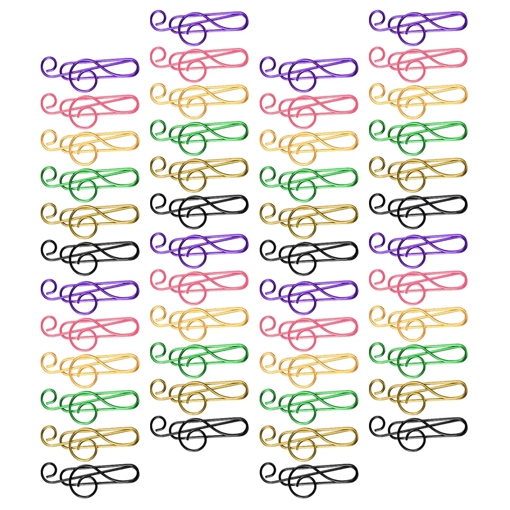 

75pcs Decorative Music Note Shaped Document Clip Sturdy Metal Clip Office Supply Stationery clips