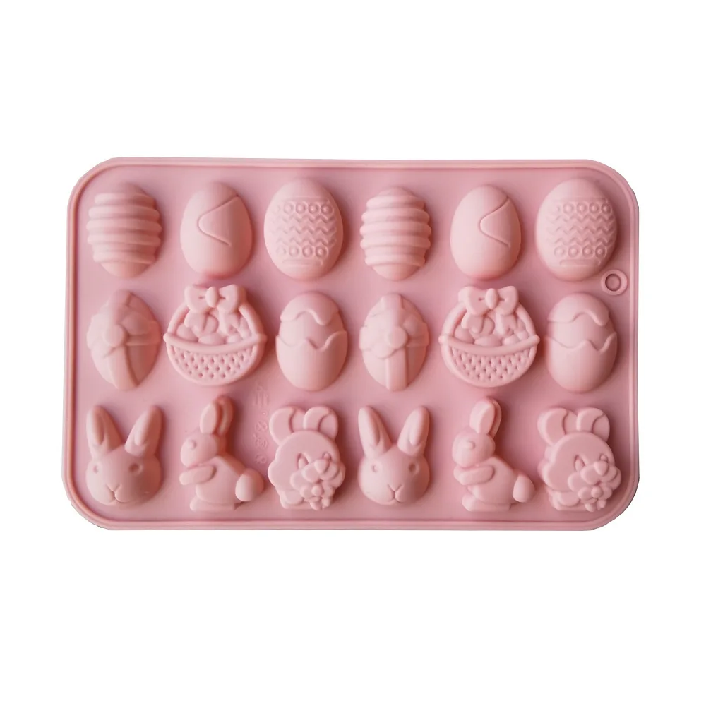 

18 Easter Egg Bunny Chocolate Mould Ice Mould DIY Easter Egg Pattern Cake Mould Moon Fondant Cake Molds Silicone Fondant Molds