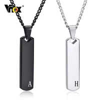 vnox initial bar necklace for men thick geometric vertical bar pendant with a z letters casual simple collar gift for him