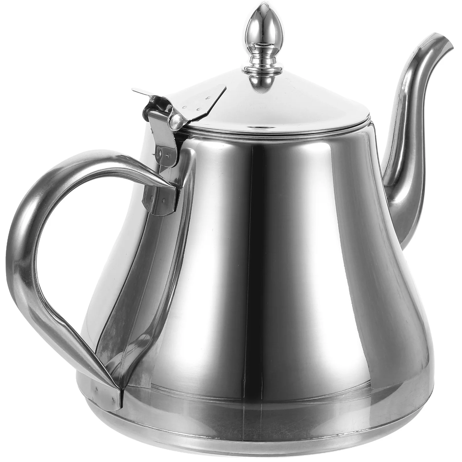 

Tea Kettle Stainless Steel Teapot Stovetop Metal Desktop Decor Home Handle Travel